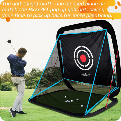 Golf Hitting Practice Nets for Backyard Driving Heavy Duty Men Real Indoor Golf Balls Hitting Pitching Driving Nets for Indoor Outdoor Garage Use Golfing Swing Training Impact Cages with Frame and Net