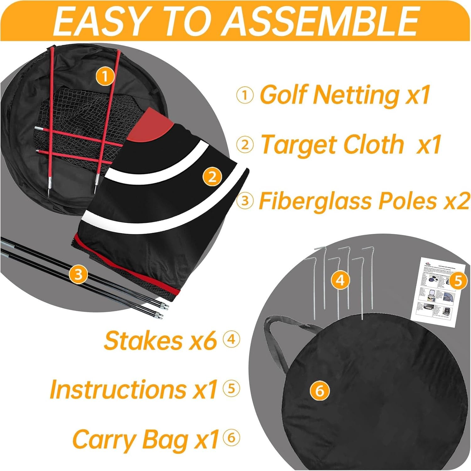 Golf Hitting Practice Nets for Backyard Driving Heavy Duty Men Real Indoor Golf Balls Hitting Pitching Driving Nets for Indoor Outdoor Garage Use Golfing Swing Training Impact Cages with Frame and Net