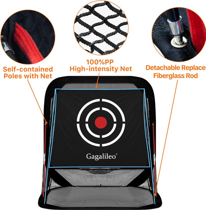 Golf Hitting Practice Nets for Backyard Driving Heavy Duty Men Real Indoor Golf Balls Hitting Pitching Driving Nets for Indoor Outdoor Garage Use Golfing Swing Training Impact Cages with Frame and Net